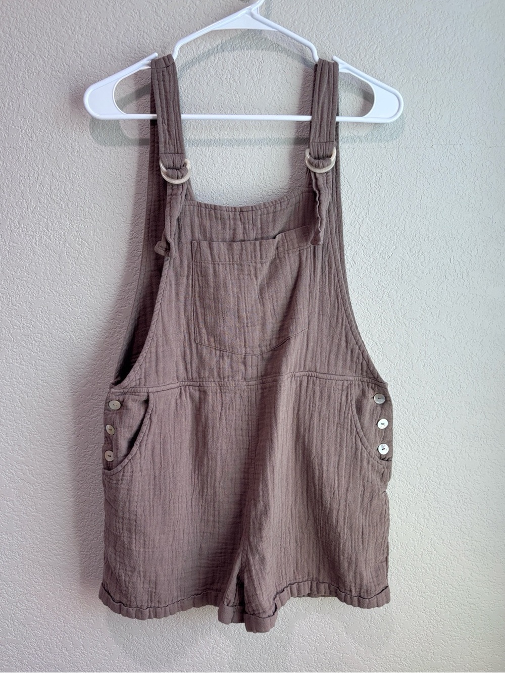 The Normal Brand Kalo Shortall Overalls in Light Brown Small